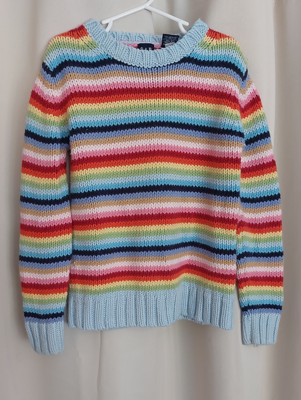 GAP Kids Size 5-6 Multicolor Sweater - Light Blue, Red, Yellow, Pink, Navy